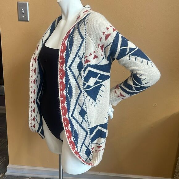 FATE open front cardigan sweater Aztec pattern knit, women’s Size S - Picture 3 of 12